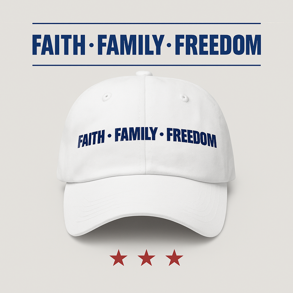 Faith.Family.Freedom Cap (Black Lettering)
