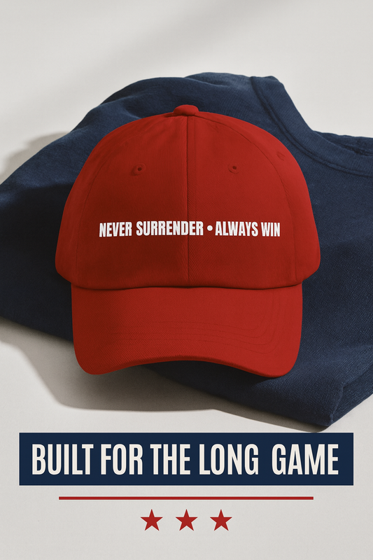 Never Surrender, Always Win Cap (White Lettering)